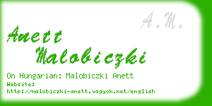 anett malobiczki business card